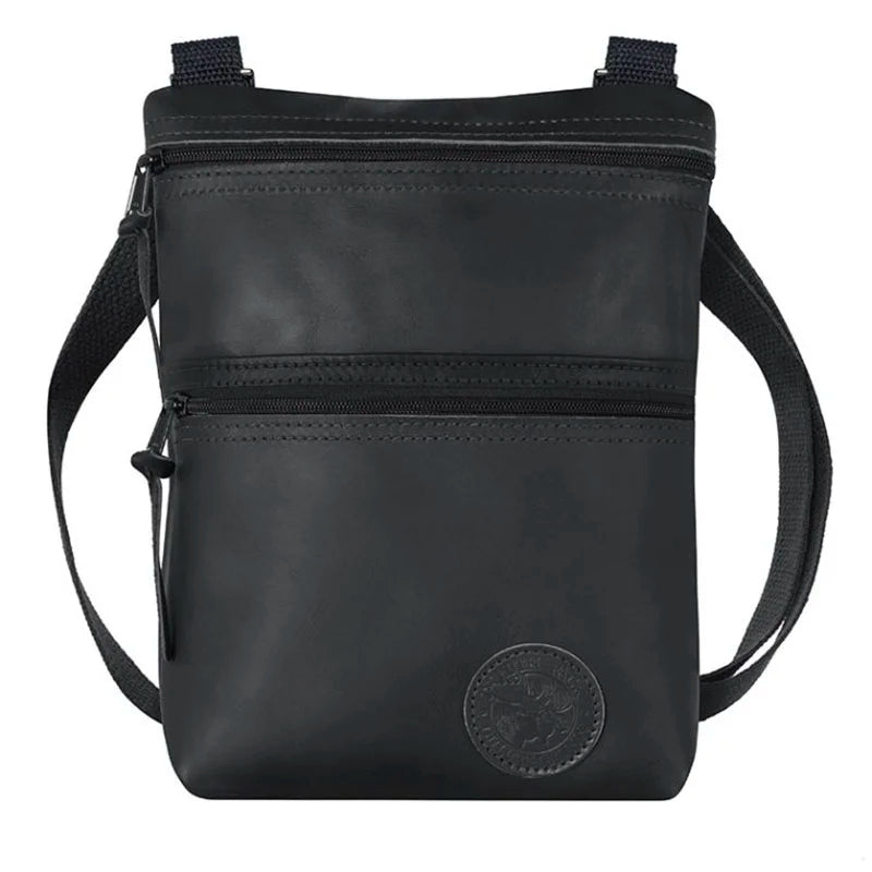 Leather Traverse Crossbody in Black