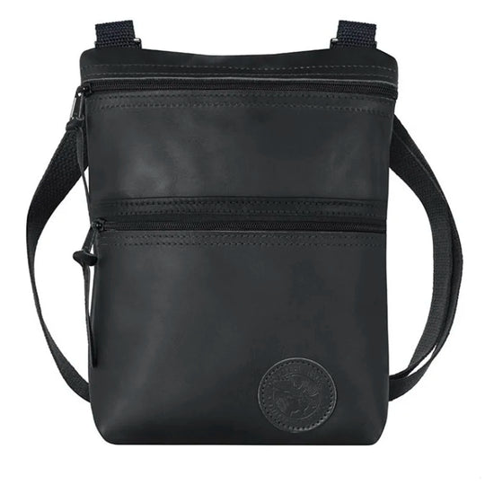 Leather Traverse Crossbody in Black