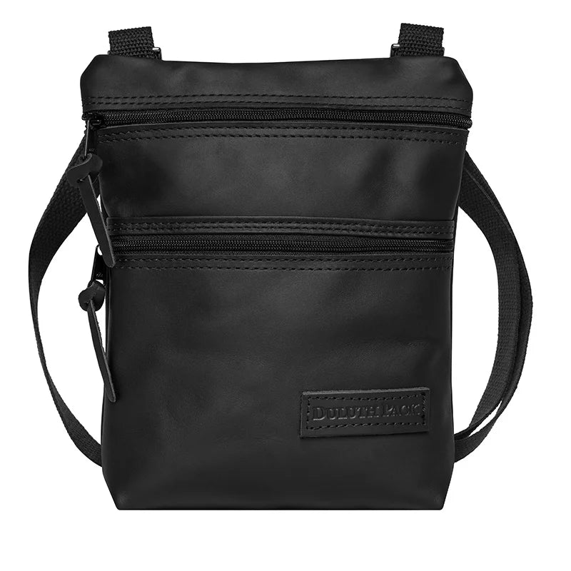 Superior Series Leather Traverse Crossbody Bag with Worded Logo