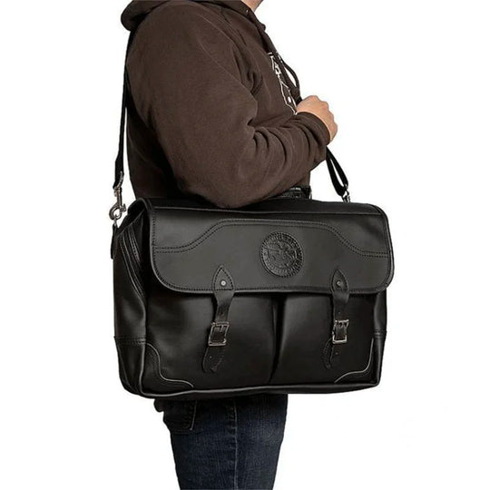 Leather Entrepreneur Briefcase on Model