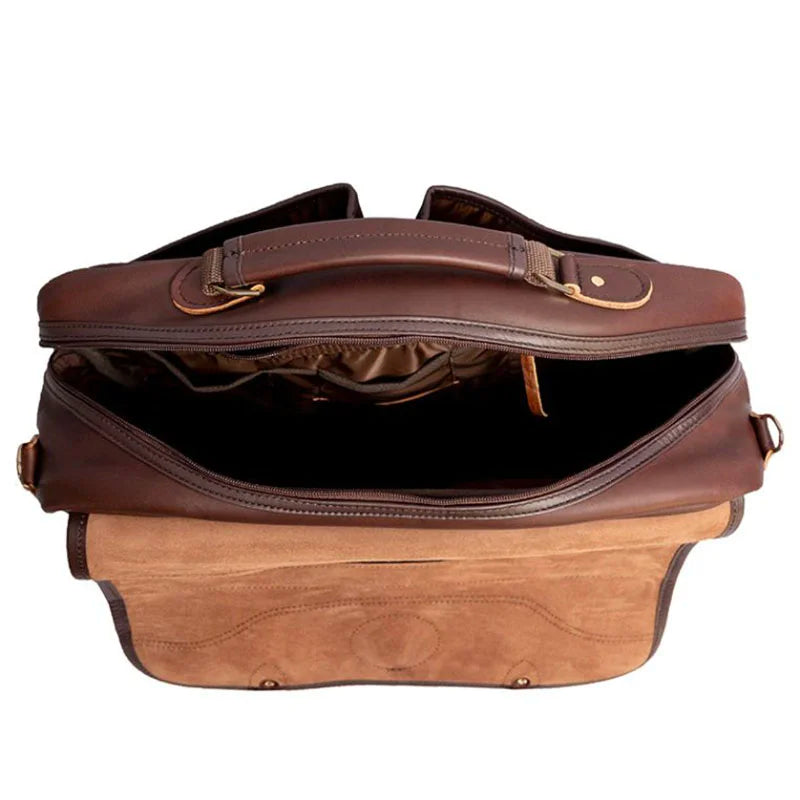 Leather Entrepreneur Briefcase Open Top