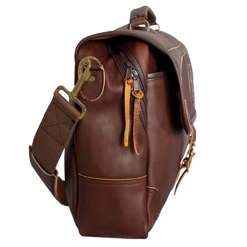 Leather Entrepreneur Briefcase Side Hardware