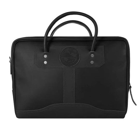 Leather Computer Briefcase in Smooth Black