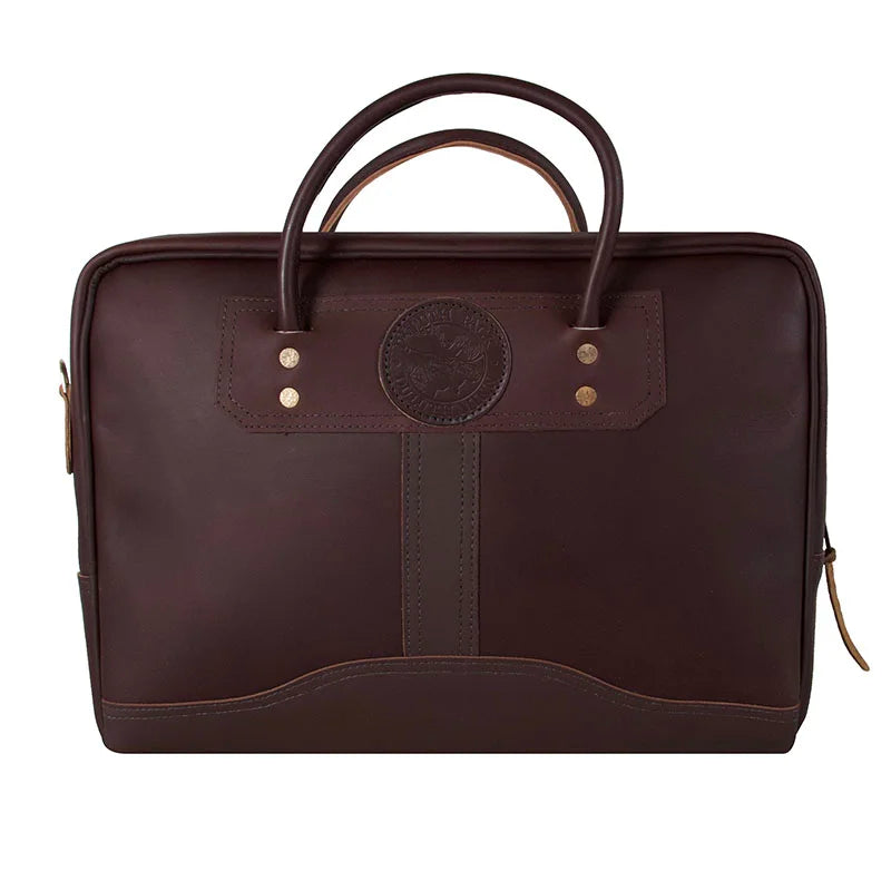 Leather Computer Briefcase in Smooth Brown
