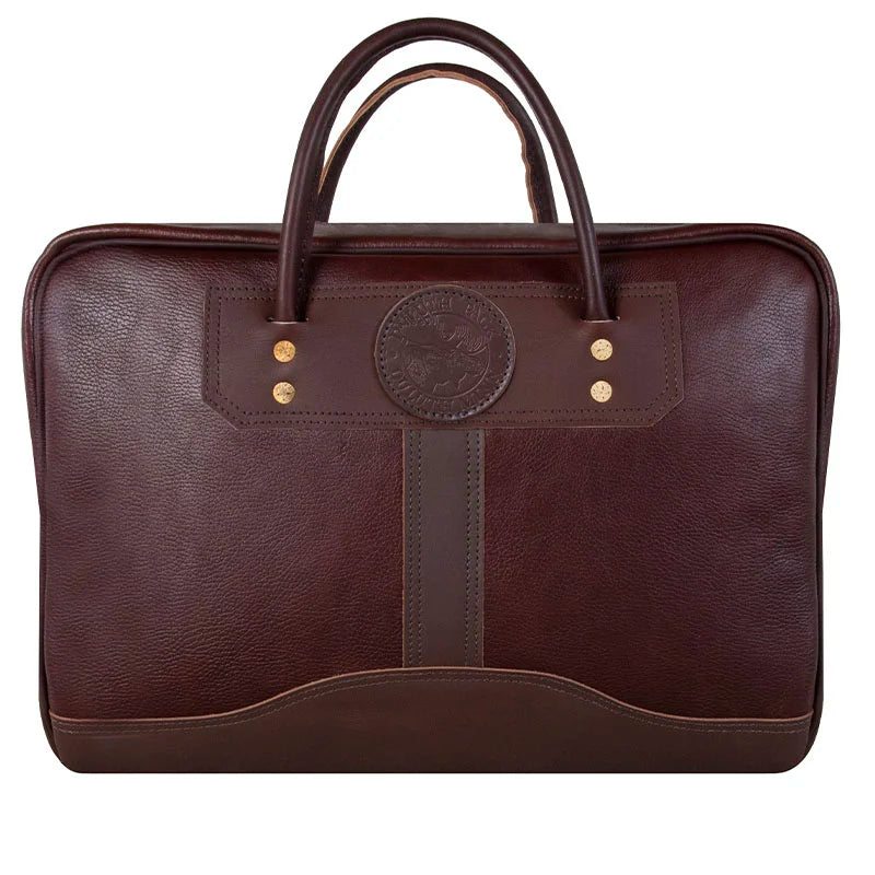Leather Computer Briefcase in Pebbled Brown