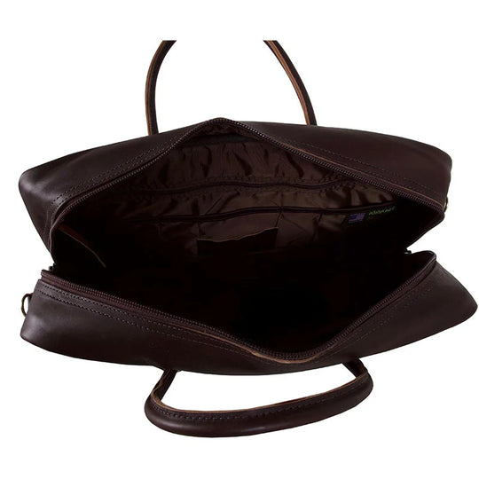 Leather Computer Briefcase Open
