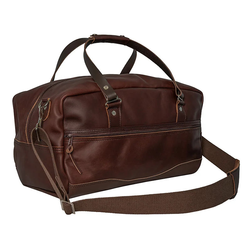 Leather Weekender Duffel Backside Strap