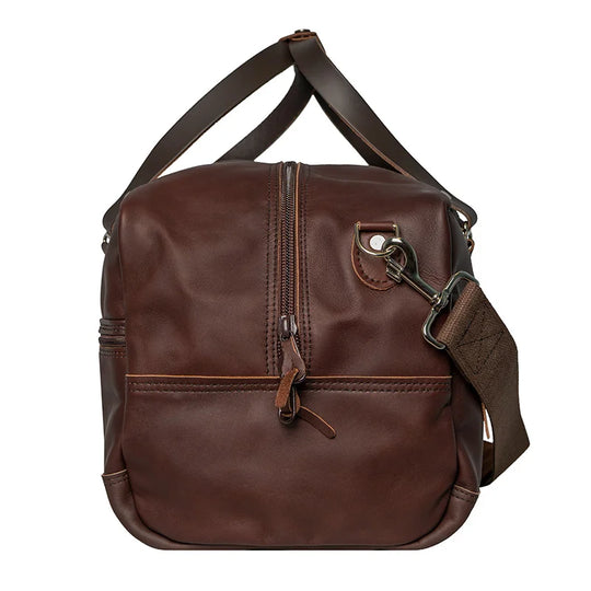 Leather Weekender Duffel Side Zipper