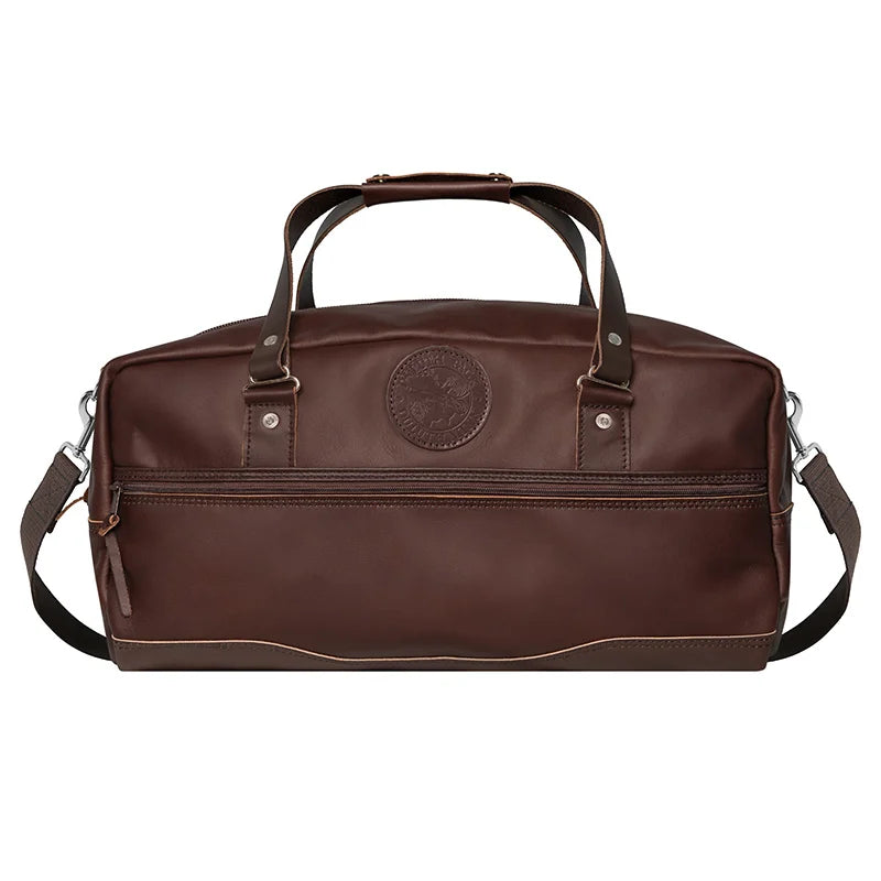 Leather Weekender Duffel in Brown