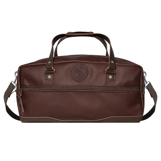 Leather Weekender Duffel in Brown