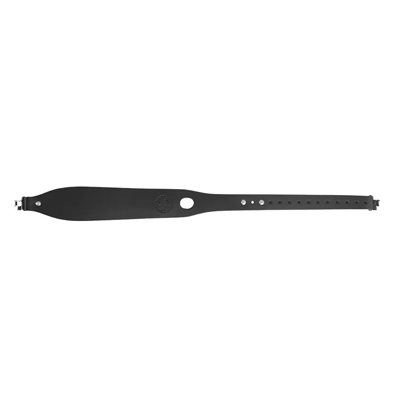 Leather Rifle Sling in Black with Standard Hardware