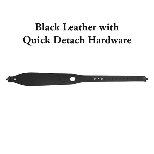 Black Leather Rifle Sling with Quick Detach Hardware