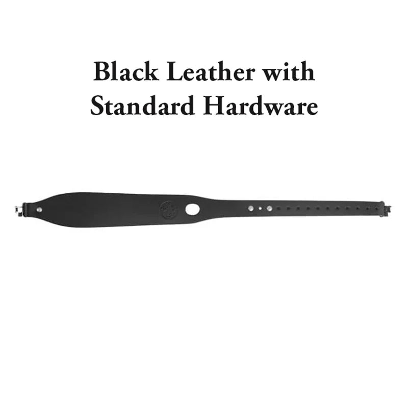 Black Leather Rifle Sling with Standard Hardware