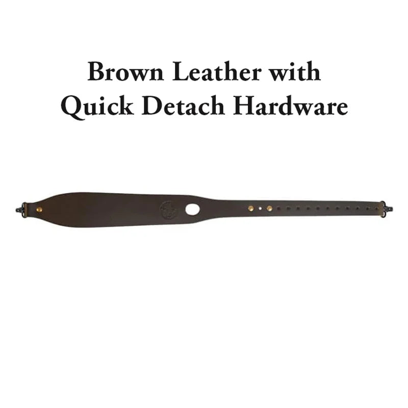 Brown Leather Rifle Sling with Quick Detach Hardware
