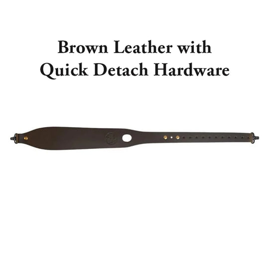 Brown Leather Rifle Sling with Quick Detach Hardware