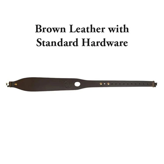 Brown Leather Rifle Sling with Standard Hardware