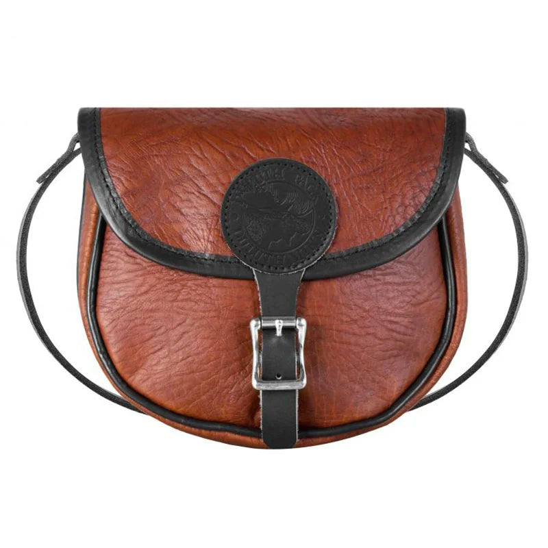 Bison Leather Small Shell Purse in Black Trim