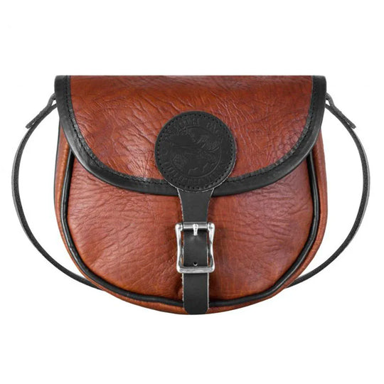 Bison Leather Small Shell Purse in Black Trim