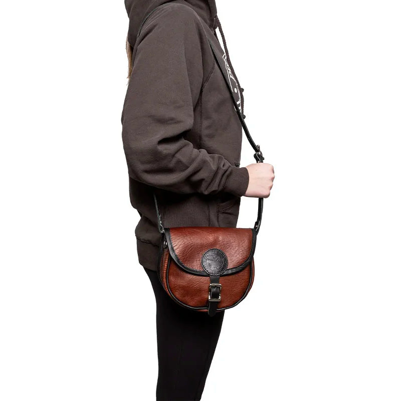 Bison Leather Small Shell Purse on Model
