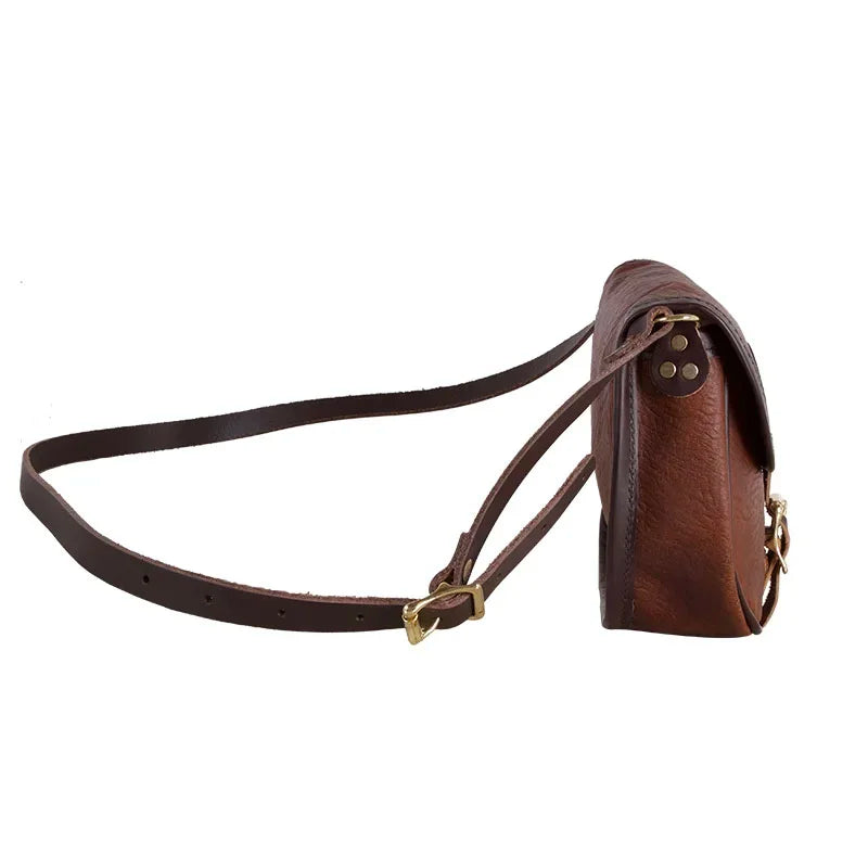 Bison Leather Small Shell Purse Side View