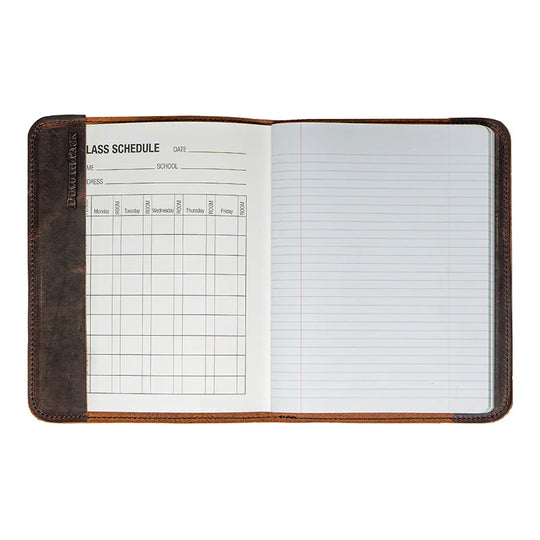 Large Heritage Leather Field Journal inside with a white background