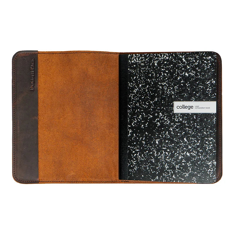 Large Heritage Leather Field Journal inside with a white background