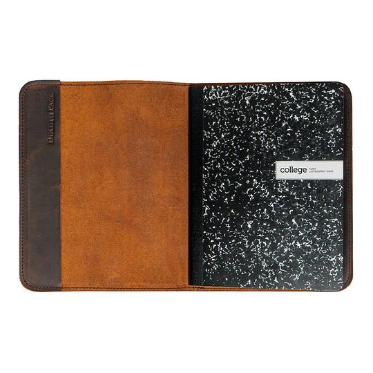 Large Heritage Leather Field Journal inside with a white background
