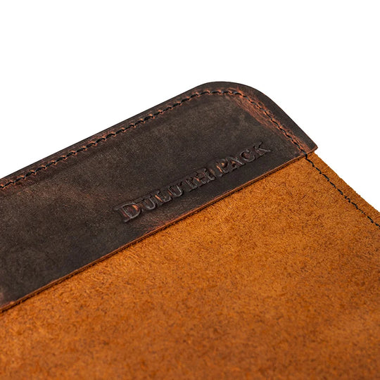 Large Heritage Leather Field Journal close up with a white background