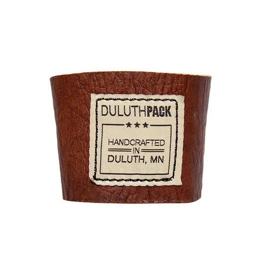 Leather Pint Glass Sleeve made from premium American bison leather by Duluth Pack, showcasing durable craftsmanship and a classic outdoor style.