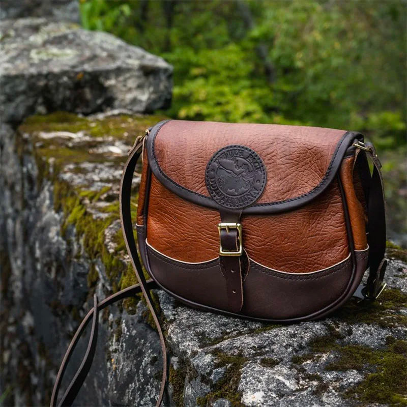 Bison Leather Medium Shell Purse on Rock Ledge