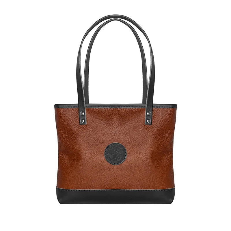 Bison Leather Lakewalk Tote in Black Trim