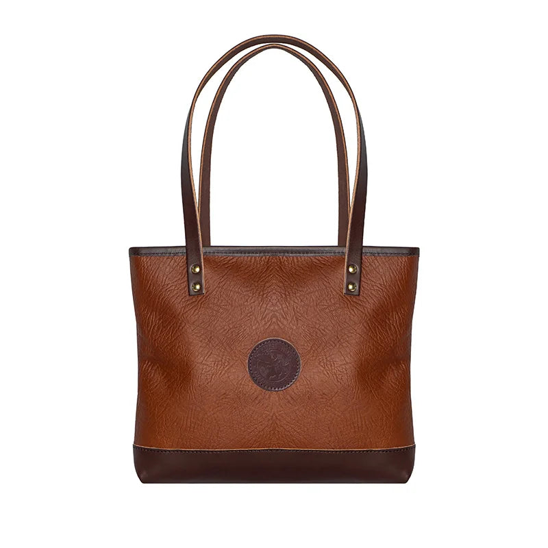 Bison Leather Lakewalk Tote in Brown Trim