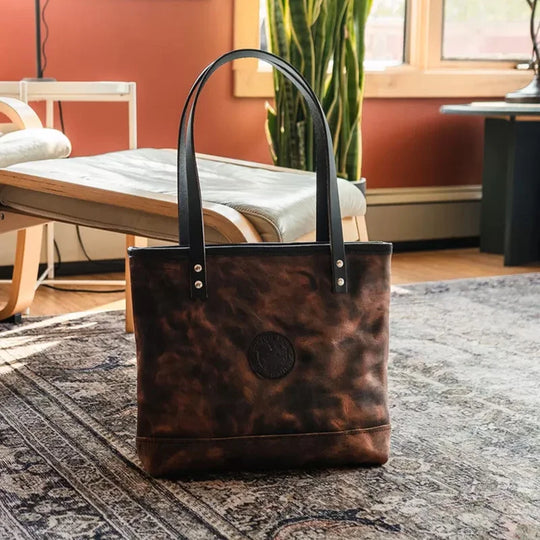 Heritage Leather Lakewalk Tote in Living Room