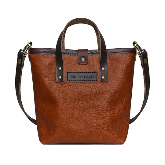 Bison Leather Honeyberry Tote in Brown Trim