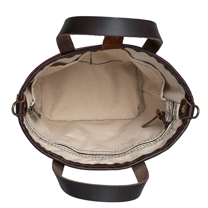Bison Leather Honeyberry Tote open