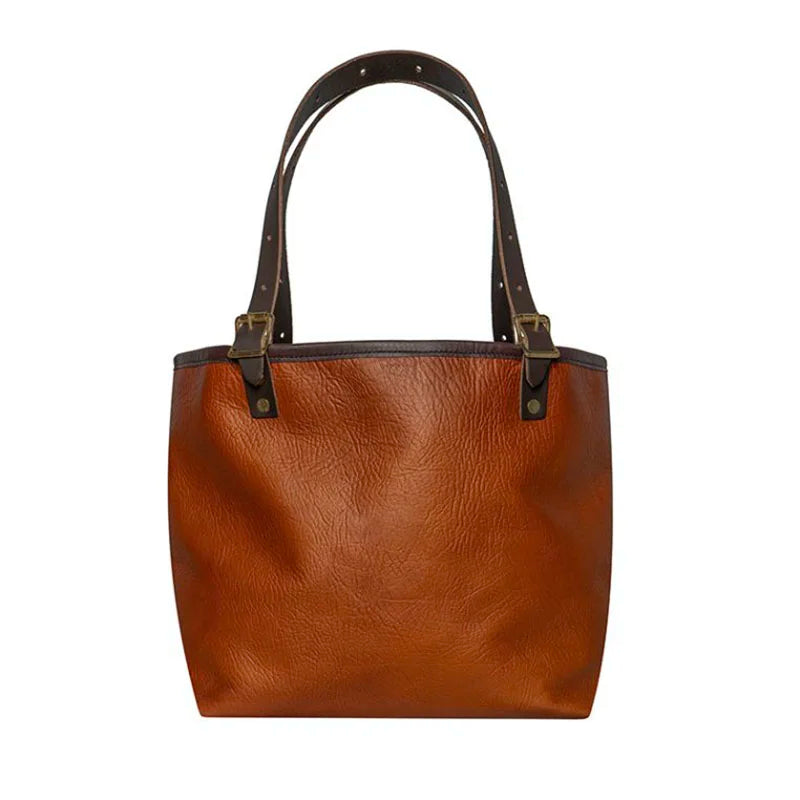 Bison Leather Market Tote Back