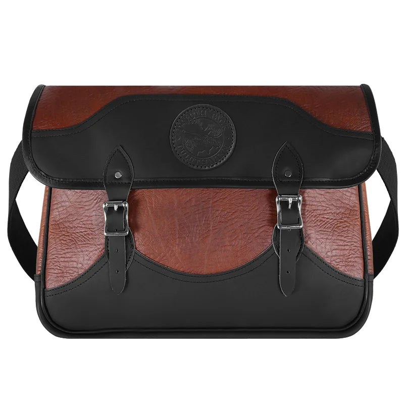Bison Leather Book Bag in Black Trim