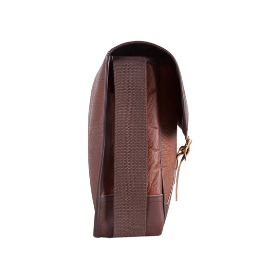 Bison Leather Book Bag Side