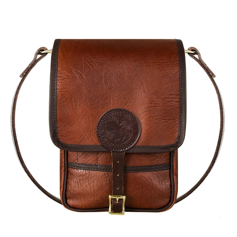 Bison Leather Haversack in Brown Trim