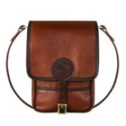 Bison Leather Haversack in Brown Trim