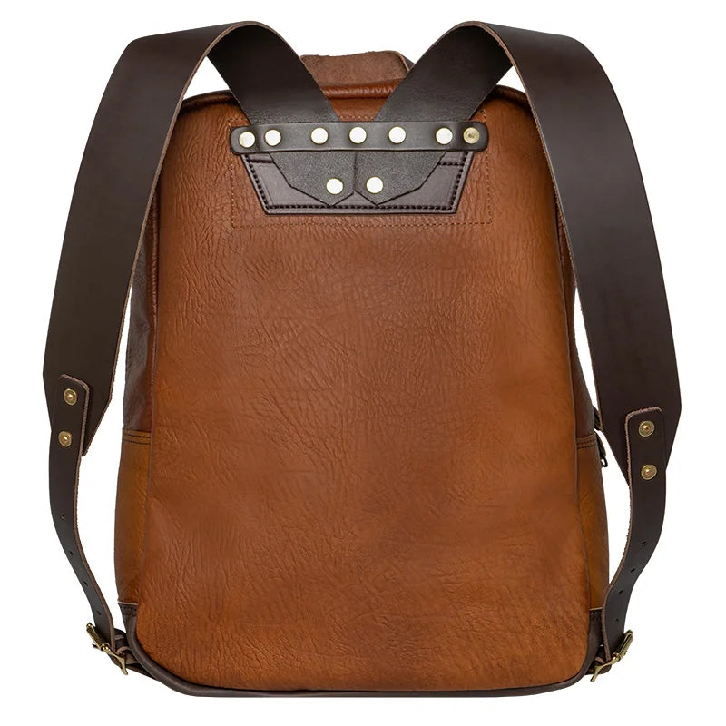 Bison Leather Large Standard Backpack Back Straps