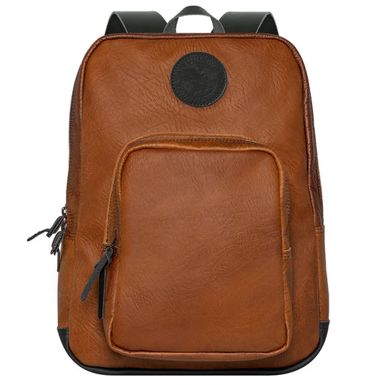 Bison Leather Large Standard Backpack in Black Trim