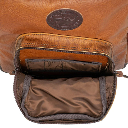 Bison Leather Large Standard Backpack Open Front Pocket