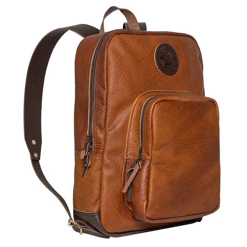 Bison Leather Large Standard Backpack Side Angle