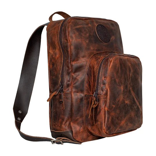 Heritage Leather Large Standard Backpack Side Angle