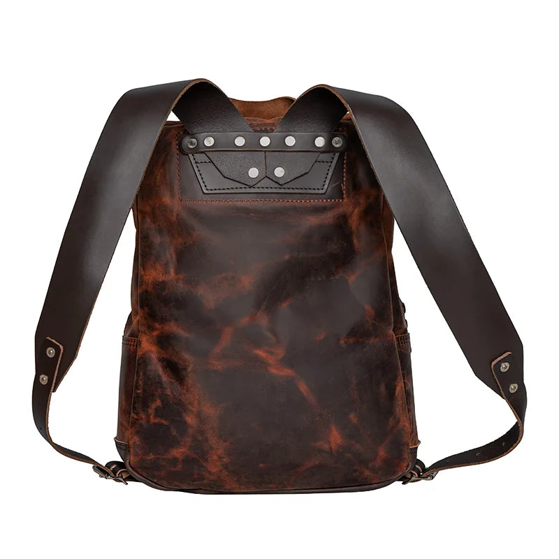 Heritage Leather Large Standard Backpack Back Straps