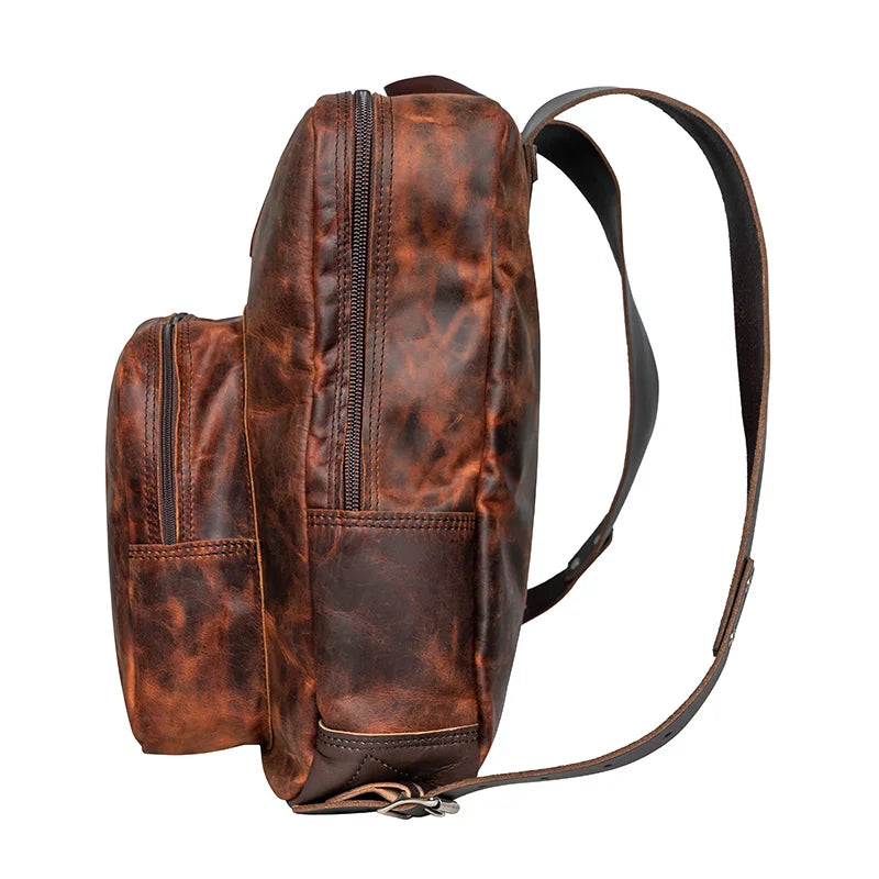 Heritage Leather Large Standard Backpack Side