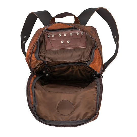 Heritage Leather Large Standard Backpack Open