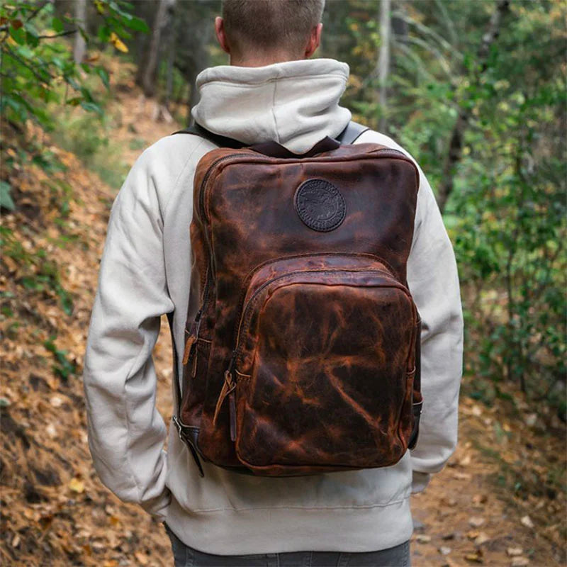 Heritage Leather Large Standard Backpack Lifestyle Backpack on Man