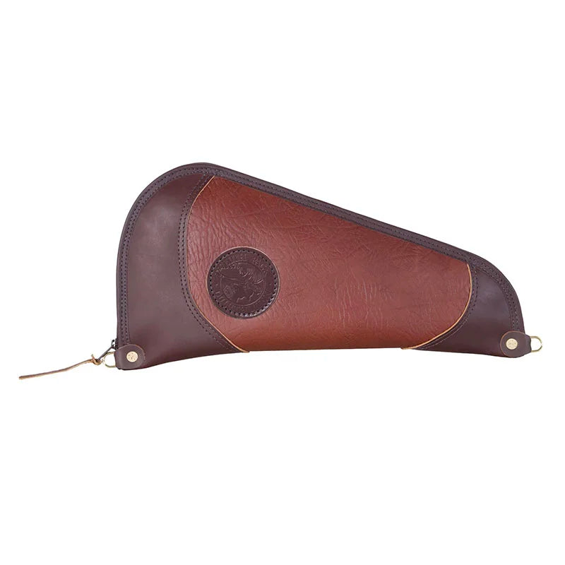 Bison Leather Large Pistol Rug in rich brown with premium bison leather and fleece interior, crafted by Duluth Pack for durable, rugged outdoor use.